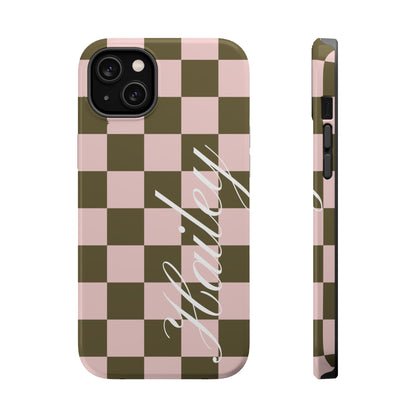 Custom Pistachio Checkered iPhone Case