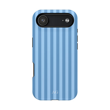 Custom Initials Seaside Stripes iPhone Case