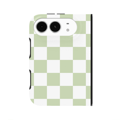 Pastel Green Checkered iPhone Case