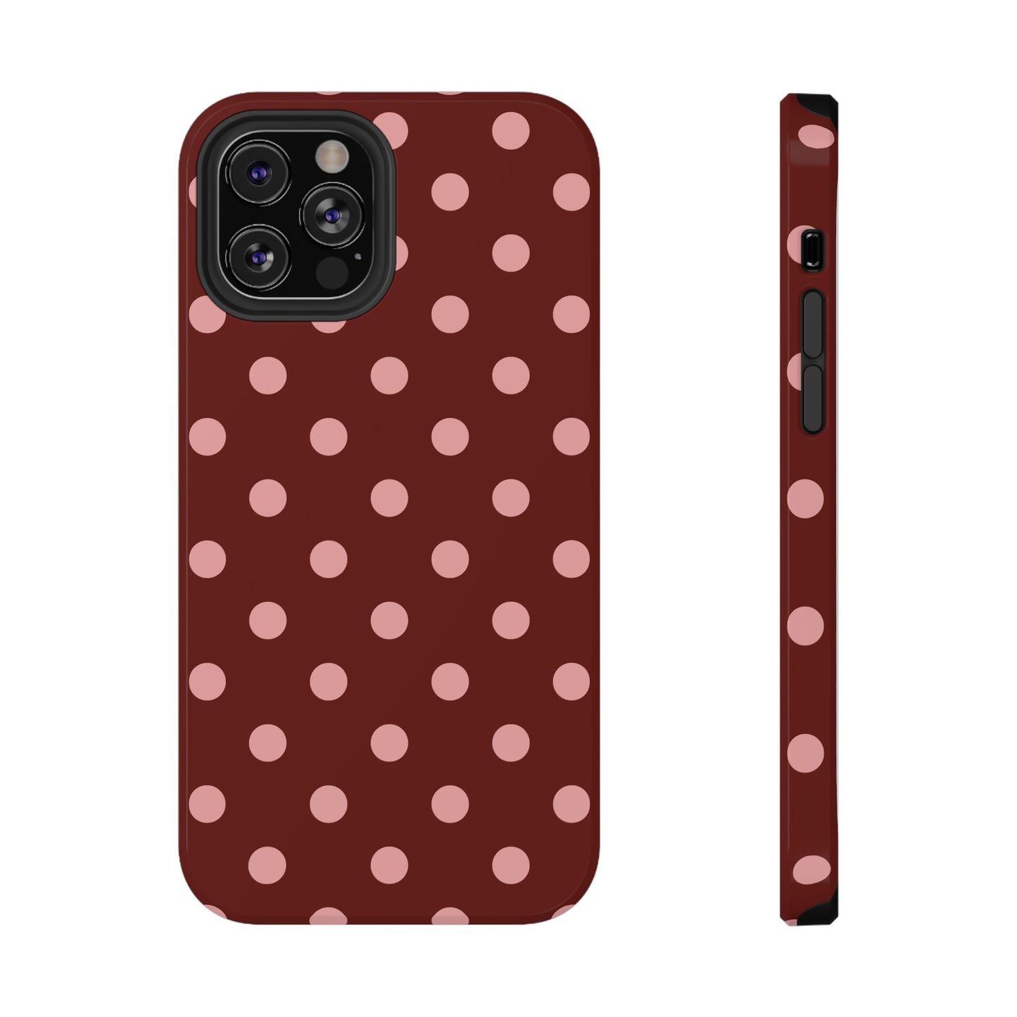 Maroon Polka Dots iPhone Case