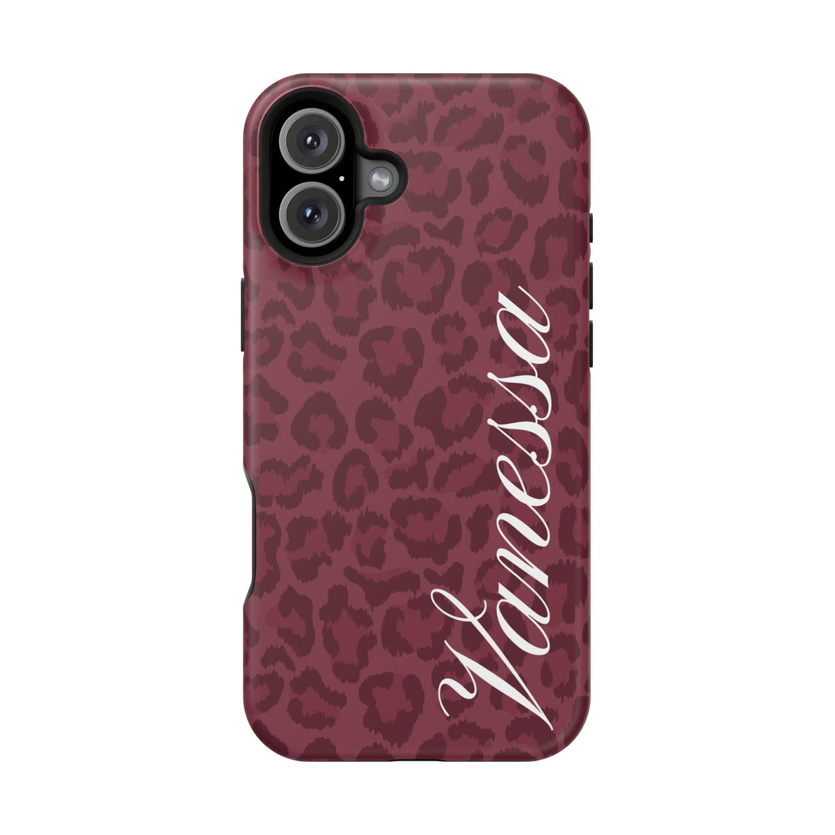 Custom Burgundy Leopard iPhone Case