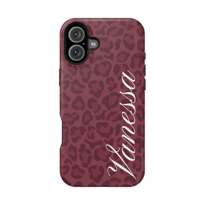 Custom Burgundy Leopard iPhone Case