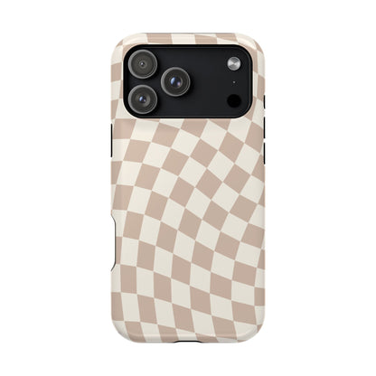 Neutral Wavy Checkered iPhone Case from Stella Cases