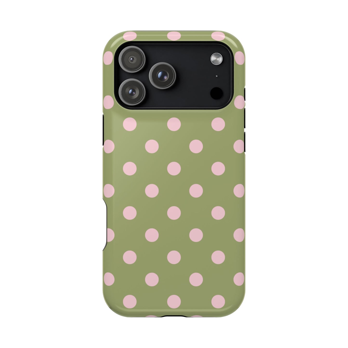 Pink Matcha Polka Dots iPhone Case