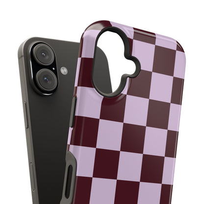 Burgundy & Violet Checkered iPhone Case
