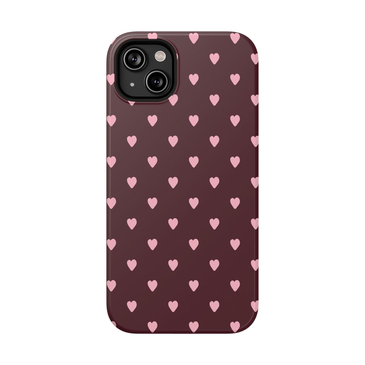 Burgundy & Pink Little Hearts iPhone Case