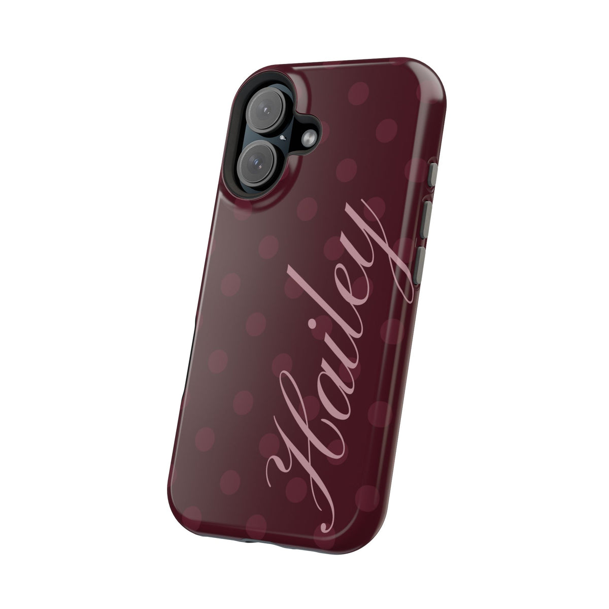 Custom Burgundy Polka Dots iPhone Case