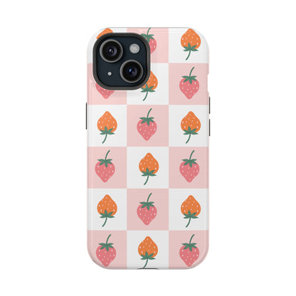 Strawberry Checkered iPhone Case