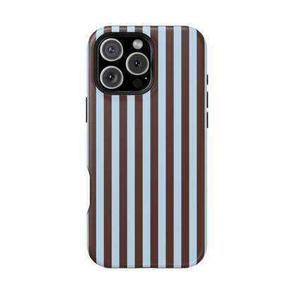 Blue Latte Stripes iPhone Case