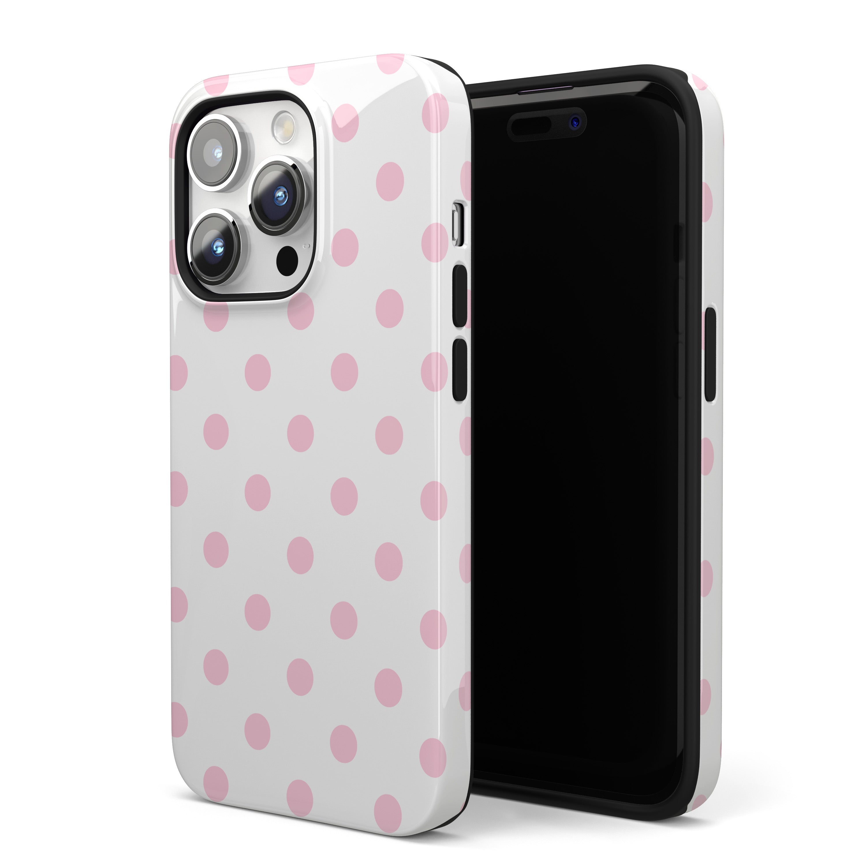 Pink Clouds Polka Dots iPhone Case