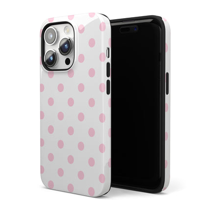 Pink Clouds Polka Dots iPhone Case