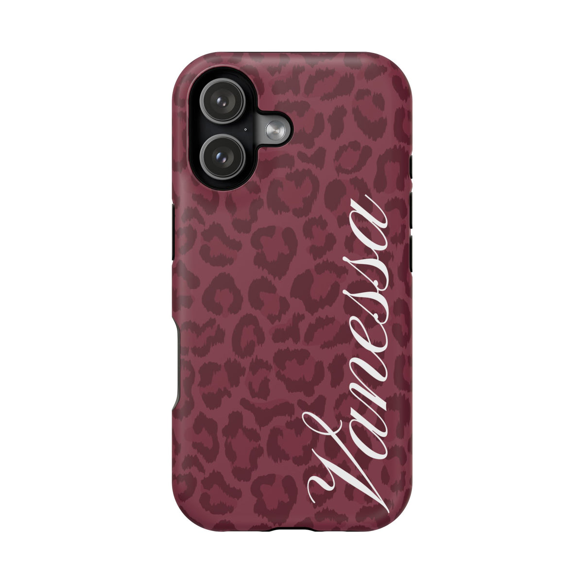 Custom Burgundy Leopard iPhone Case