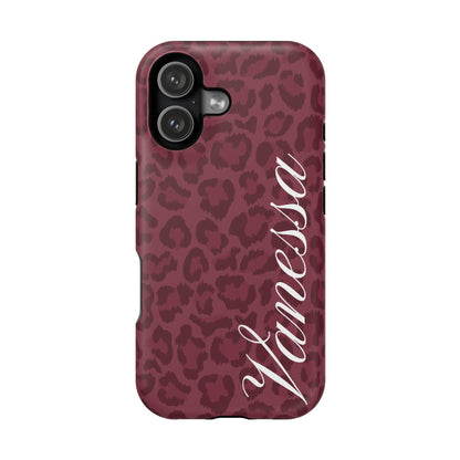 Custom Burgundy Leopard iPhone Case