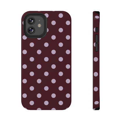Burgundy & Violet Polka Dots iPhone Case