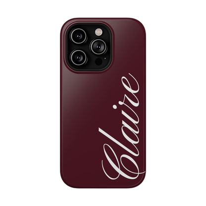 Personalized Burgundy iPhone Case