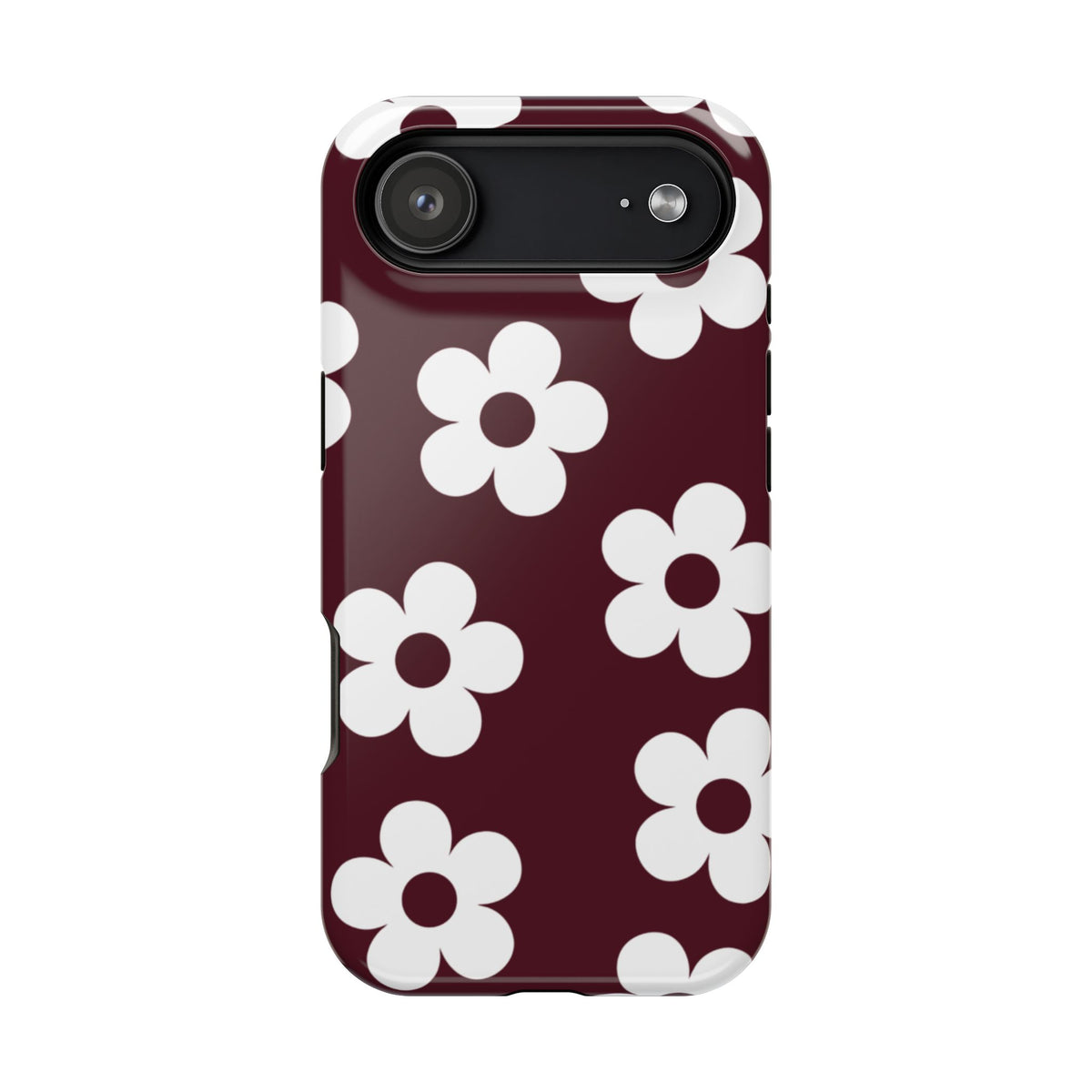 Burgundy Flowers iPhone Case