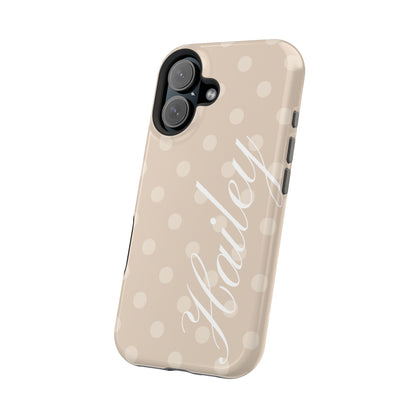 Custom Beige Polka Dots iPhone Case