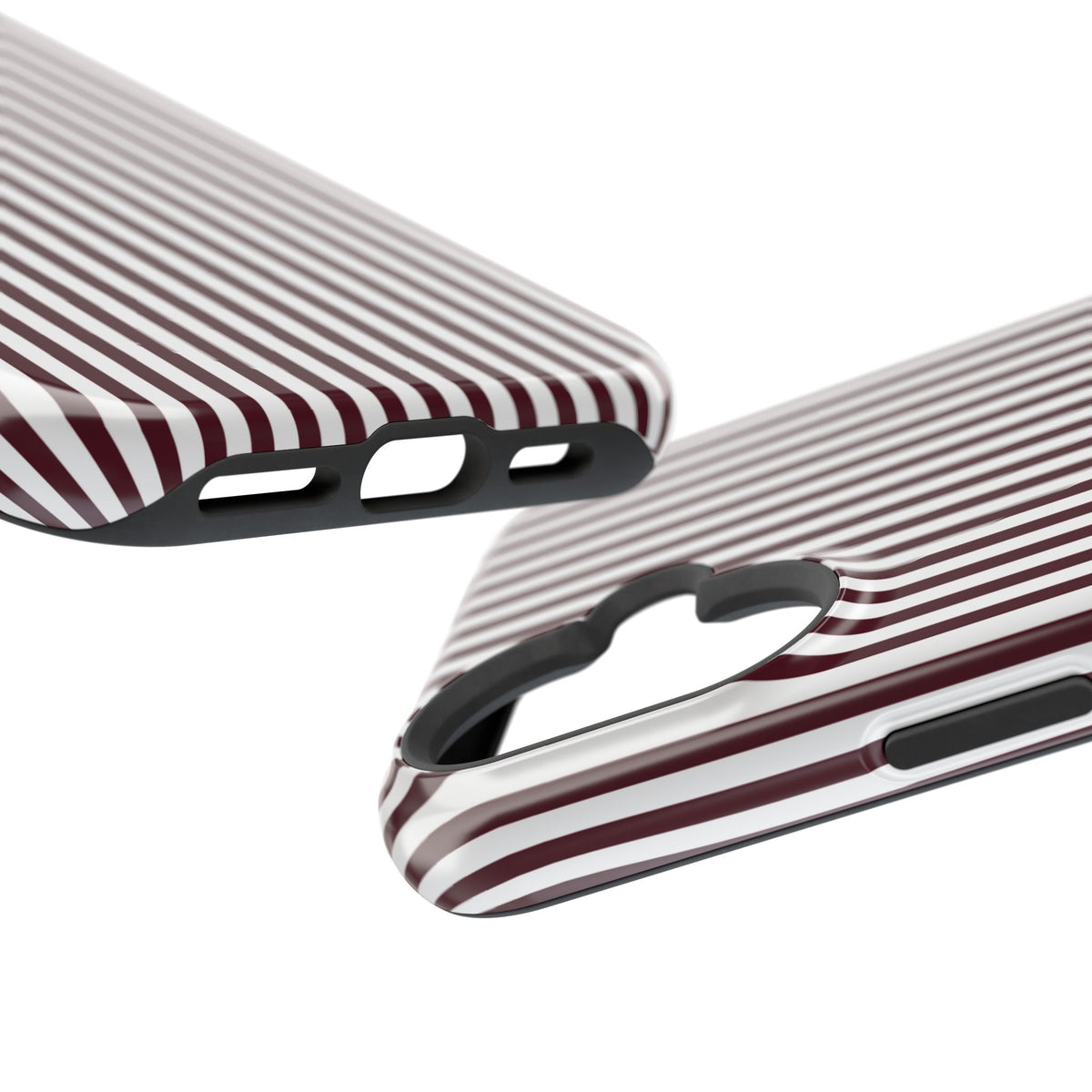 Burgundy Pinstripes iPhone Case