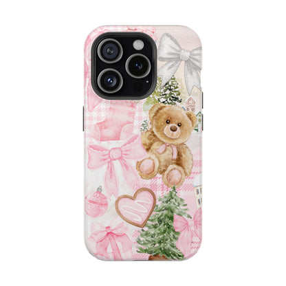 Pink Christmas Collage iPhone Case