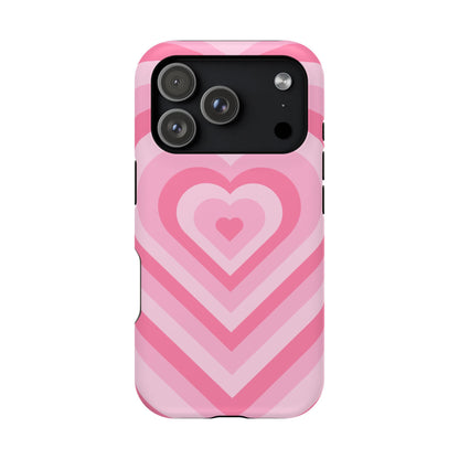 Pink Glowing Hearts iPhone Case