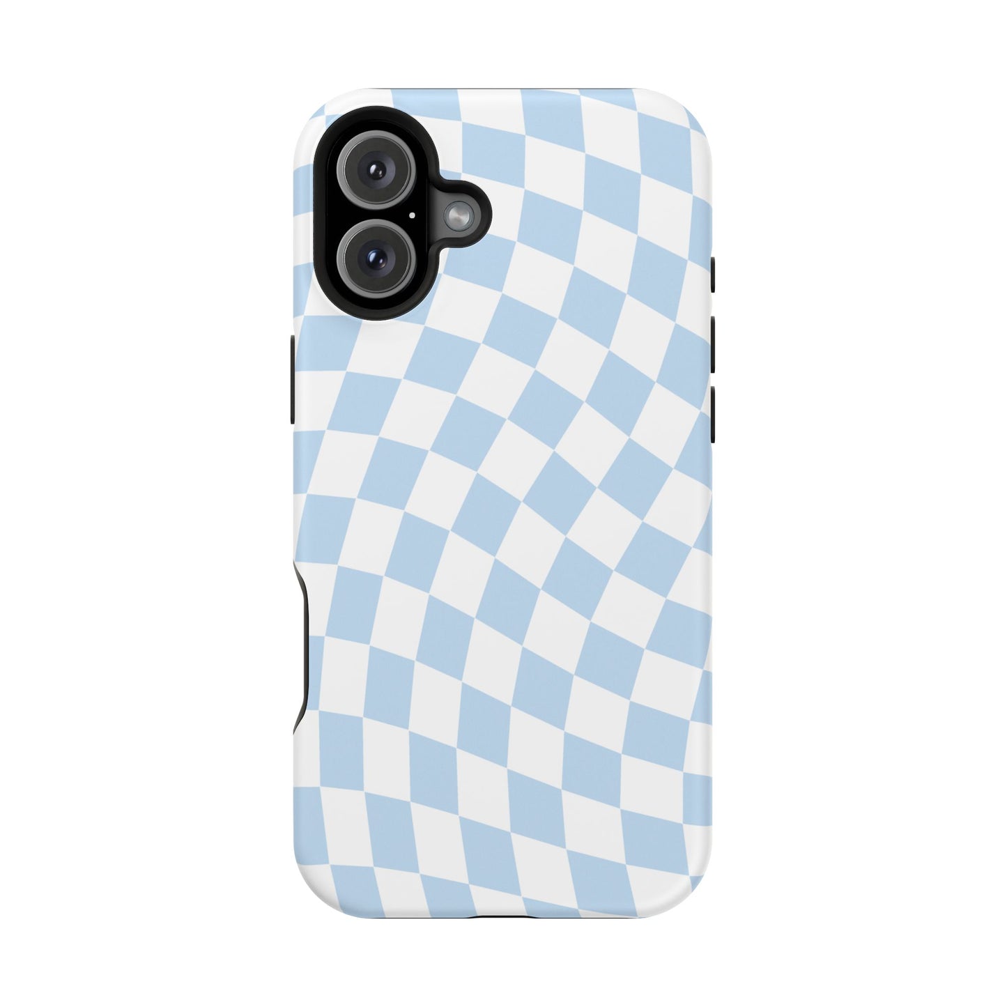 Blue Wavy Checkered iPhone Case