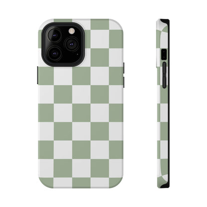Sage Green Checkered iPhone Case