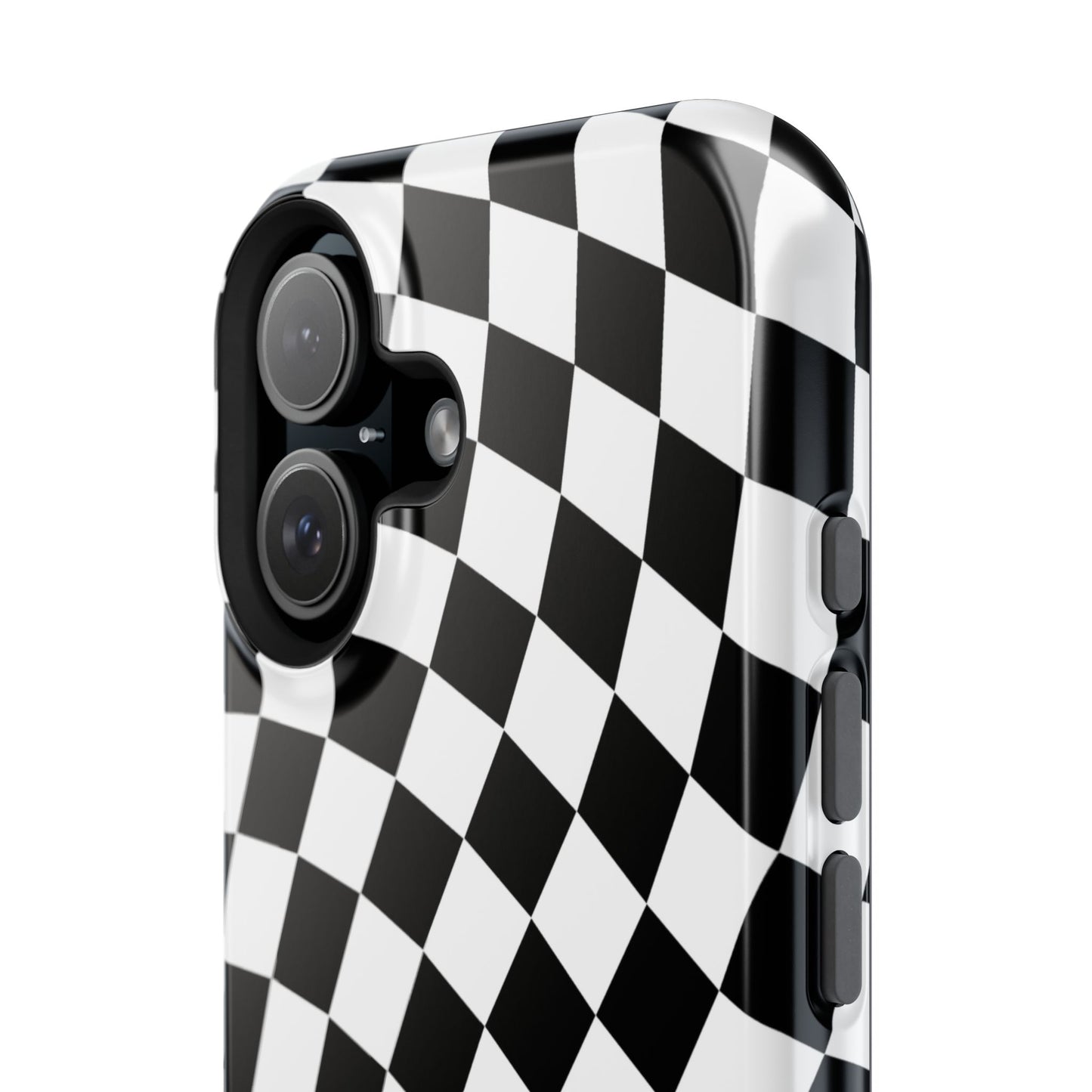 Black Wavy Checkered iPhone Case