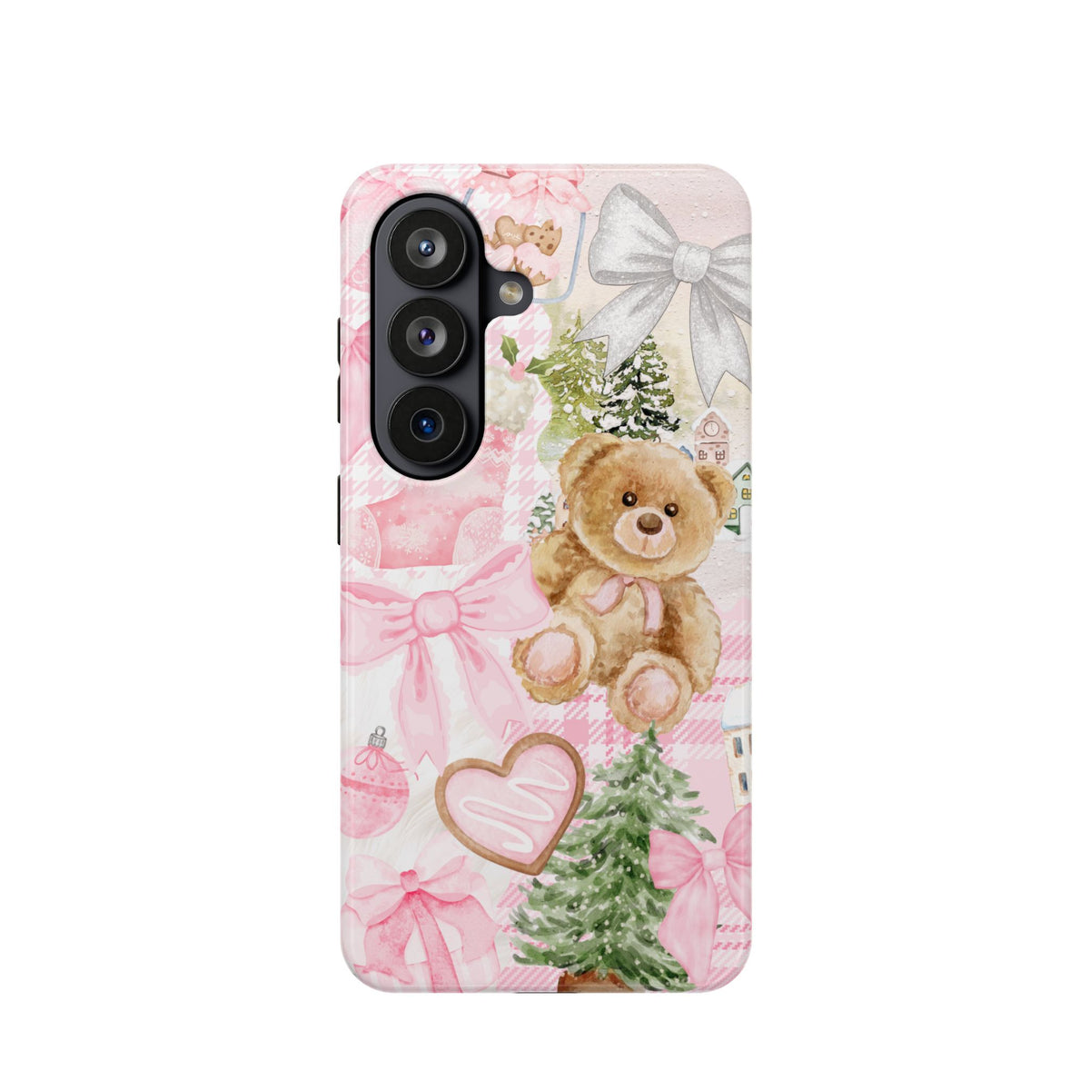 Pink Christmas Collage Samsung Case