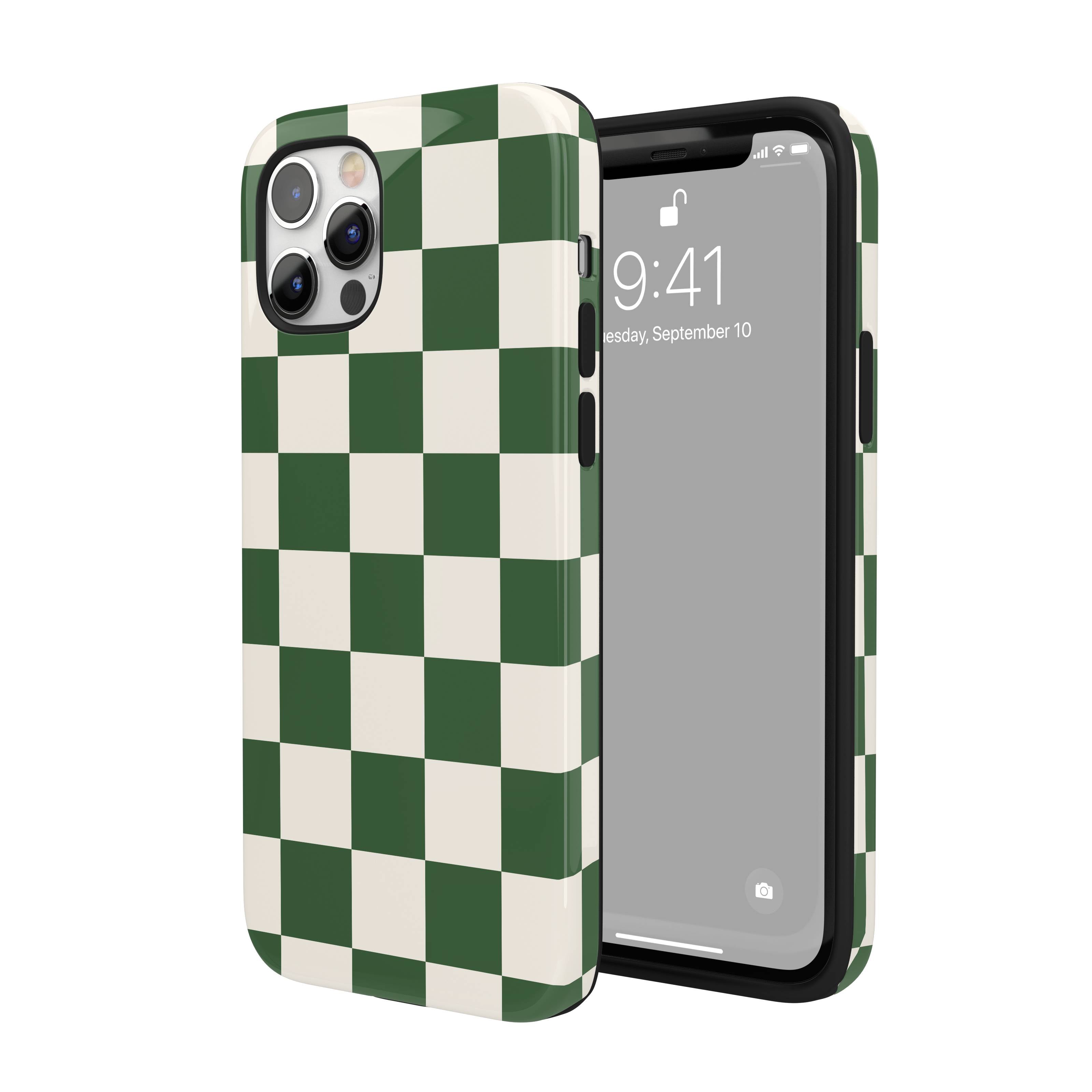 Green Checkered iPhone Case