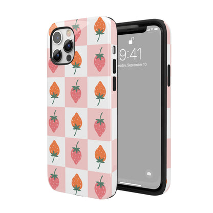 Strawberry Checkered iPhone Case