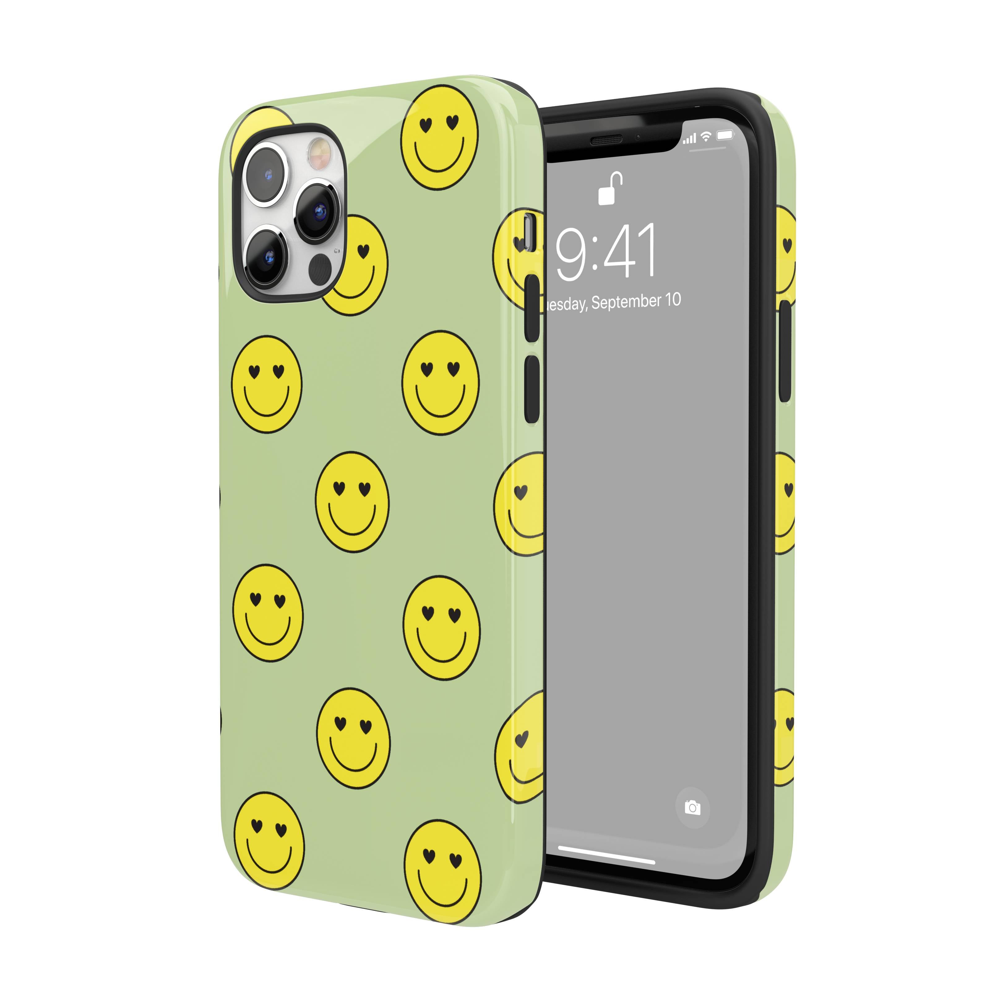 Neon Smiley Faces iPhone Case