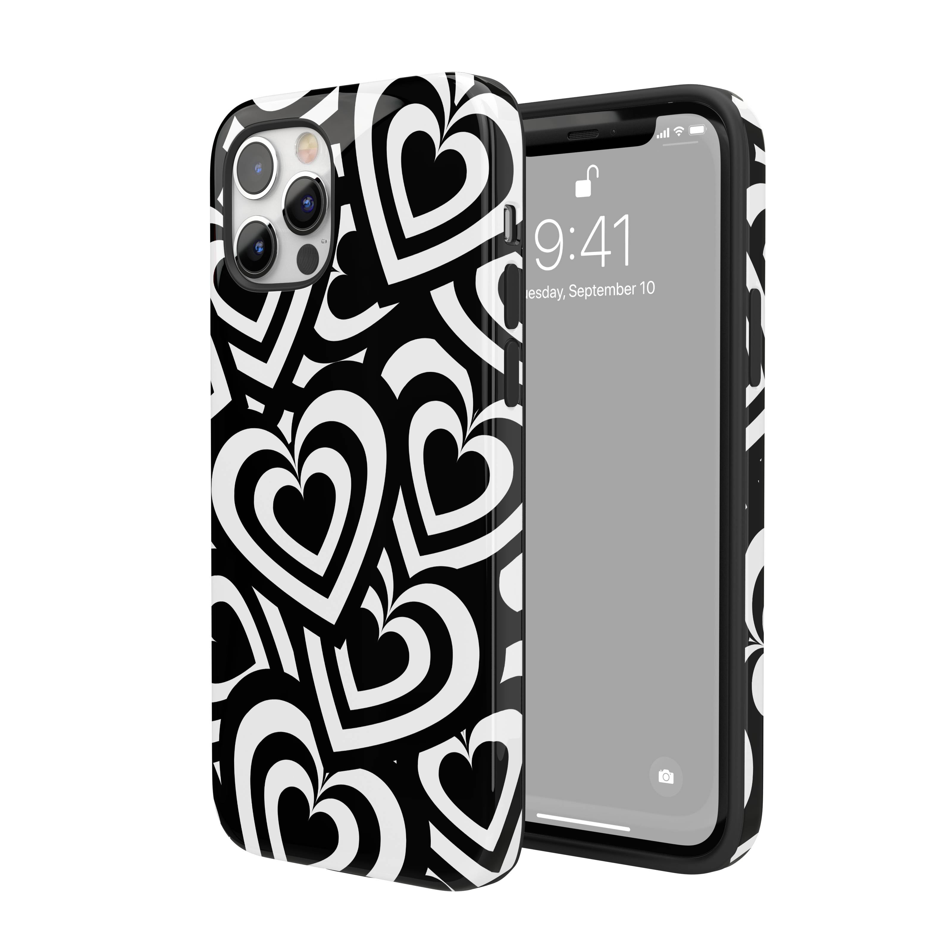 Black & White Hearts iPhone Case
