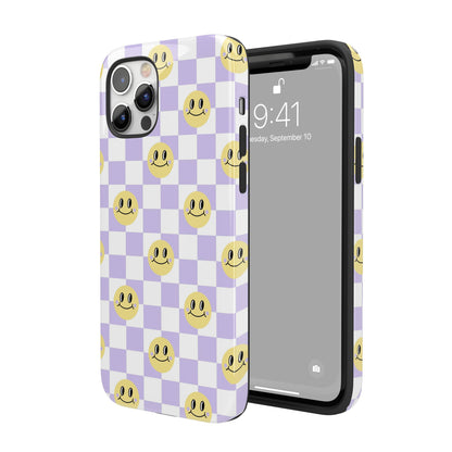Checkered Smiley Faces iPhone Case