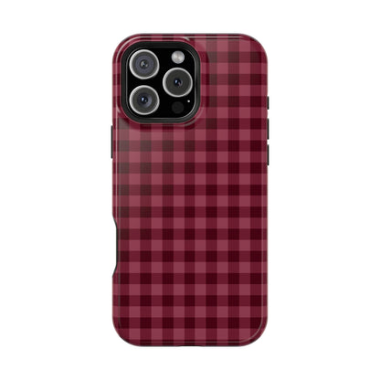 Burgundy Gingham iPhone Case