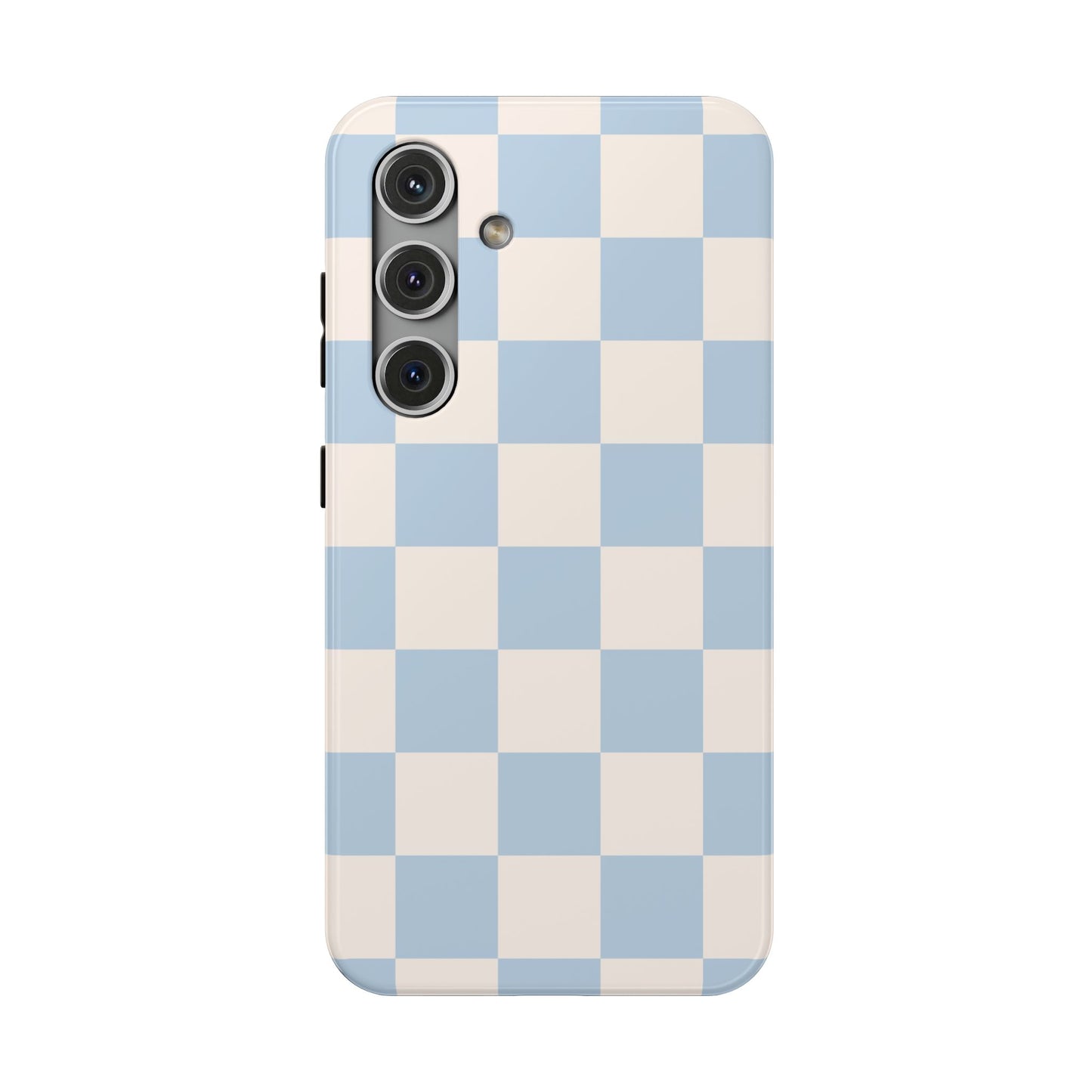 Light Blue & Beige Checkered Samsung Case