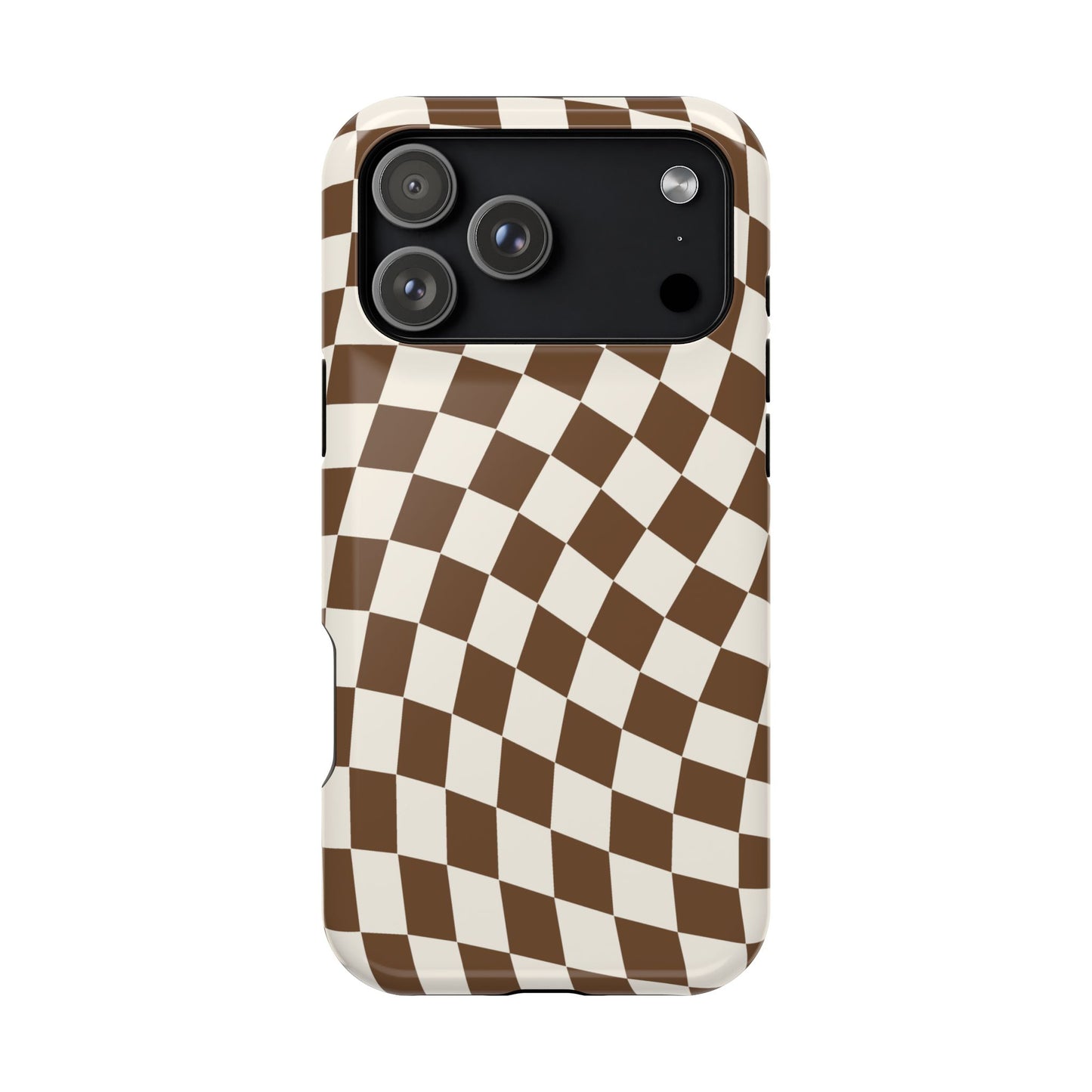 Brown Wavy Checkered iPhone Case