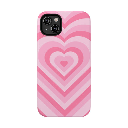 Pink Glowing Hearts iPhone Case