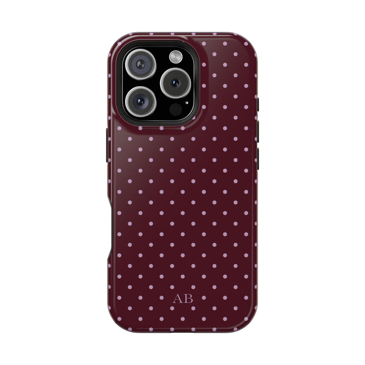 Custom Burgundy & Violet Mini Dots iPhone Case