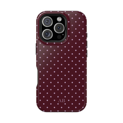 Custom Burgundy & Violet Mini Dots iPhone Case