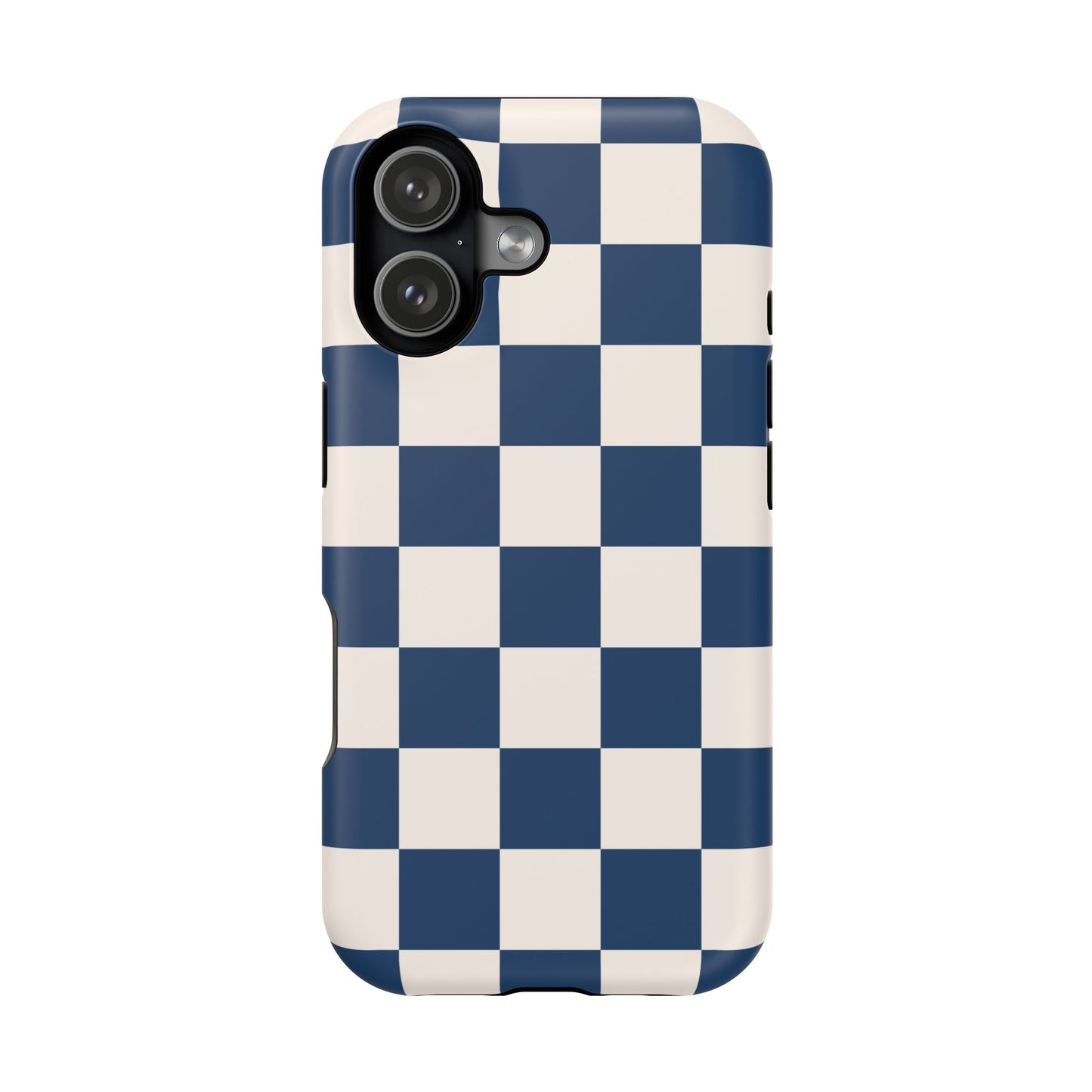 Navy & Beige Checkered iPhone Case