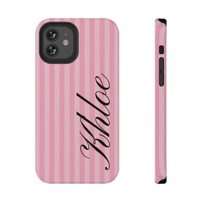 Personalized Bubblegum Stripes iPhone Case