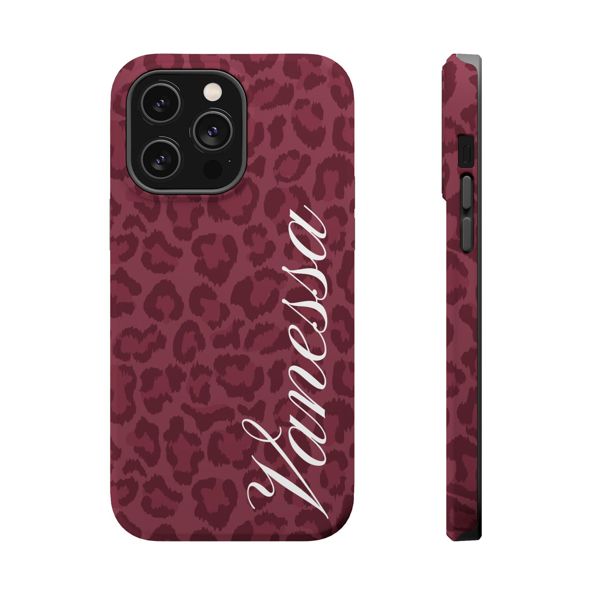 Custom Burgundy Leopard iPhone Case