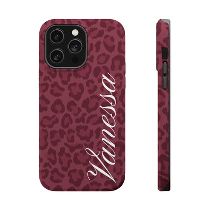 Custom Burgundy Leopard iPhone Case