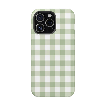 Green Gingham iPhone Case