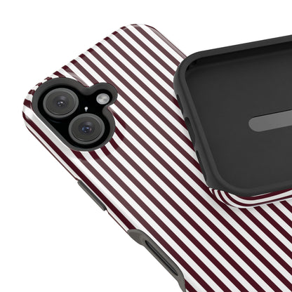 Burgundy Pinstripes iPhone Case