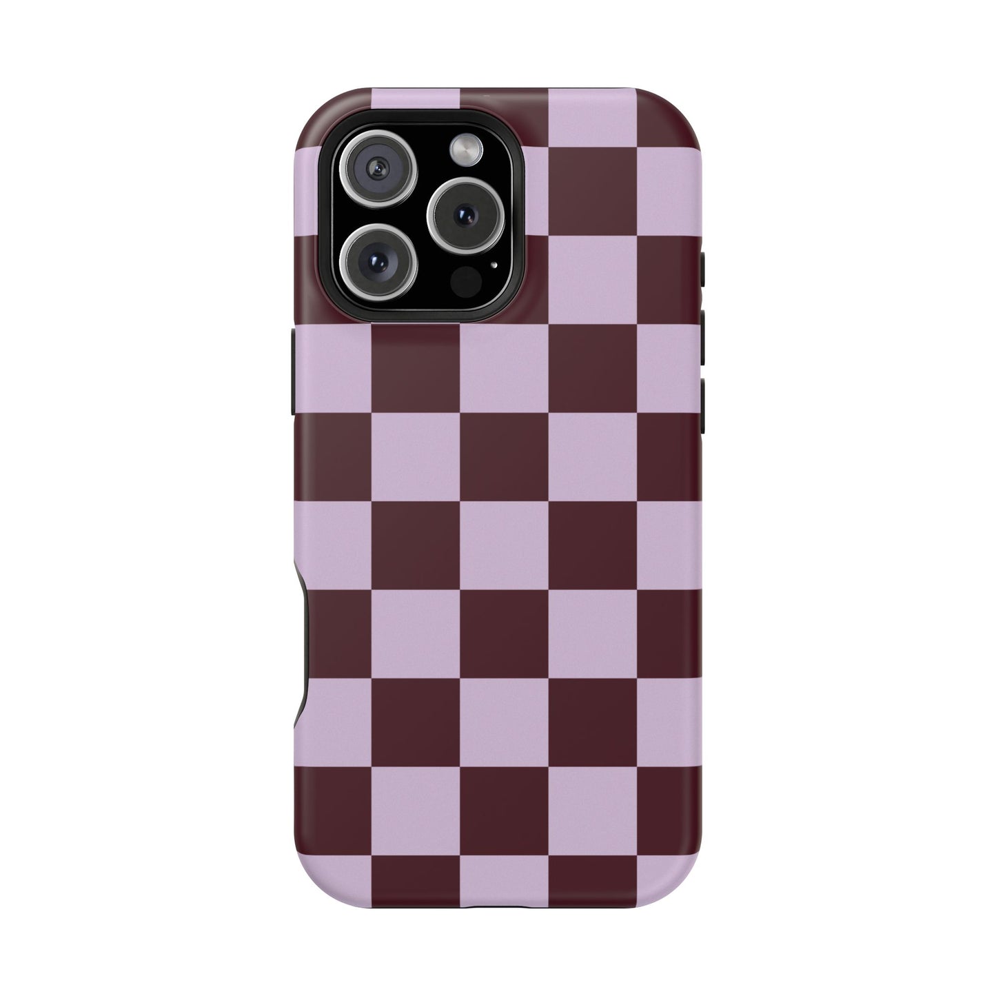 Burgundy & Violet Checkered iPhone Case