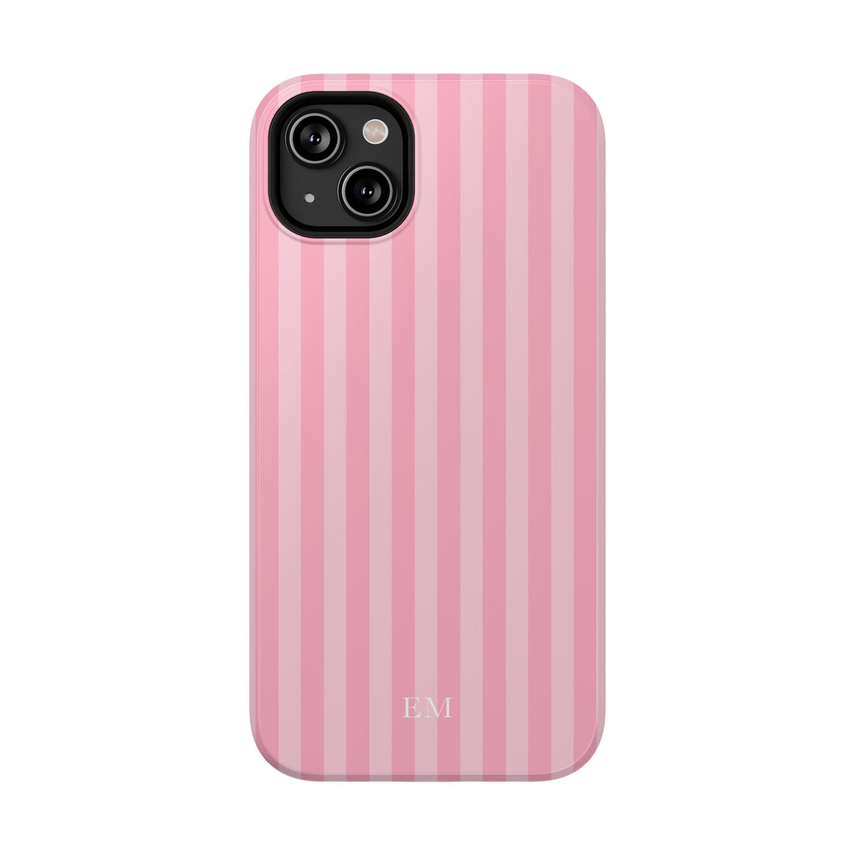 Custom Initials Bubblegum Stripes iPhone Case