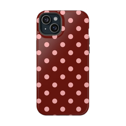 Maroon Polka Dots iPhone Case