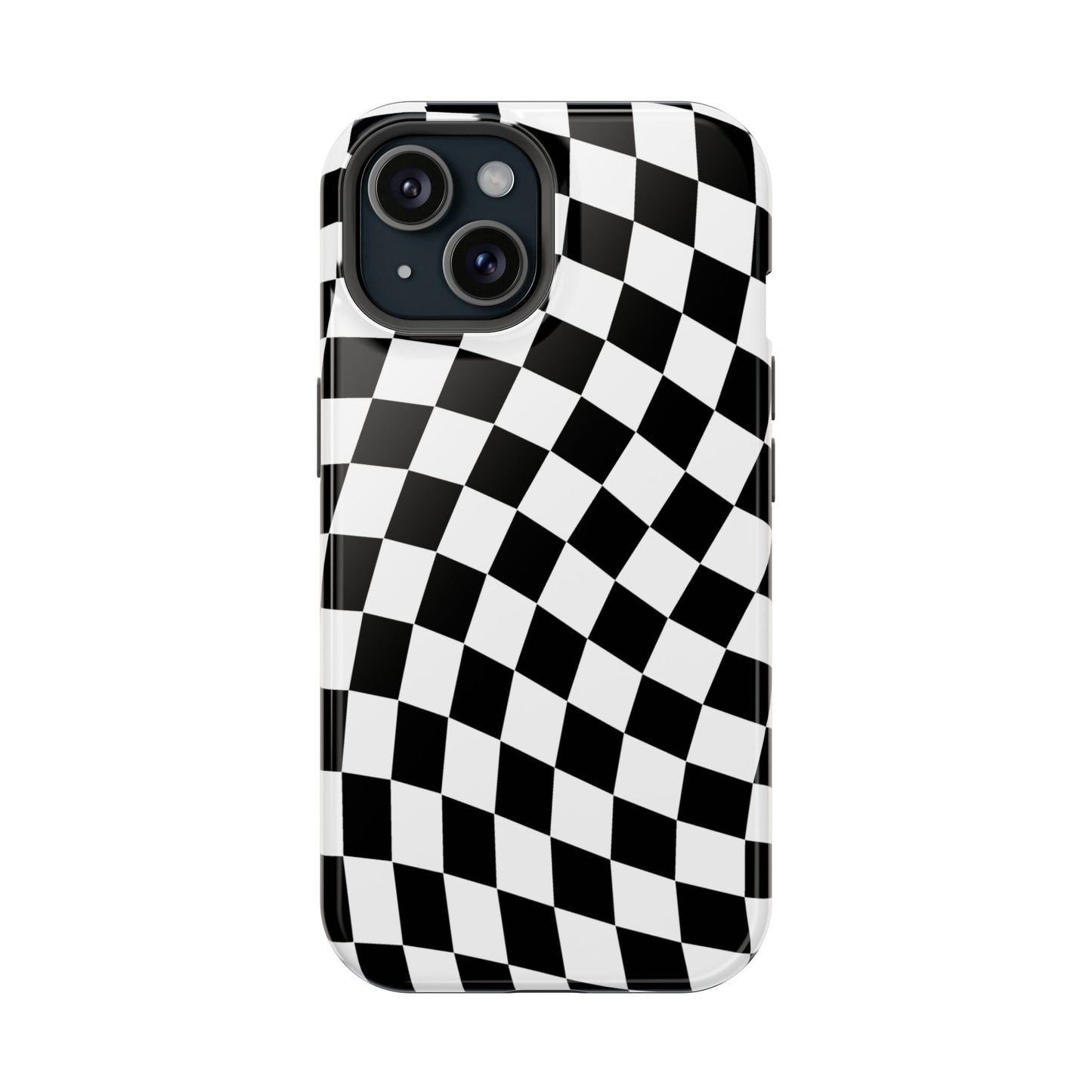 Black Wavy Checkered iPhone Case