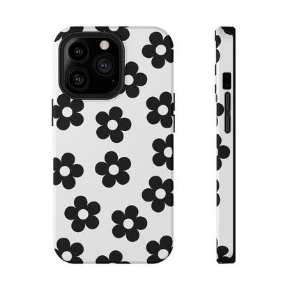 White Retro Flowers iPhone Case